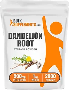 BulkSupplements.com Dandelion Root Extract Powder - Dandelion Root Supplement, Kräuterergänzung - Vegan & Glutenfrei, 500mg pro Servierung, 100g (3,5 oz) (Pack von 1)