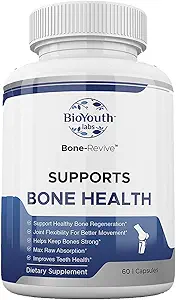 Labs Natural Bone Strength Supplements für Erwachsene, 60 Kapseln - Nützliche Mischung von Coleus Forskohlii, Kreatin, Magnesium, Vitamin K2 & C für bessere Knochengesundheit und Wachstum.
