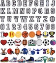 Buchstaben Zahlen und Sport Dekoration Charms, Basketball Baseball Hockey Softball Fußball Geschenk für Jungen Kinder Jugendliche und Erwachsene