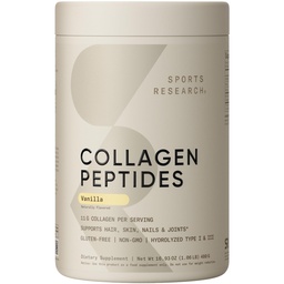 Sportforschung Collagen Peptide - Hydrolysiert Typ 1 & 3 Collagen Powder Protein Supplement für gesunde Haut, Nägel, & Gelenke - Einfache Mischung Vital Nährstoffe & Proteine, Kollagen für Frauen & Männer