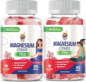 Magnesiumgummis für Kinder & Erwachsene - Kalm Magnesium Kaugummis - Magnesium Citrat Kaubare Ergänzung für Mood & Muskelunterstützung