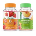 Lebensfähiger B-Komplex + Kurkuma, Gummie Bundle - Große Verkostung, Vitamin-Ergänzung, Glutenfrei, GMO frei, Kaubar