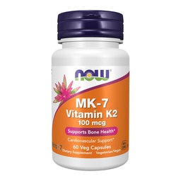 JETZT Nahrungsergänzungsmittel, MK-7 Vitamin K-2 100 mcg, Herz-Kreislauf-Unterstützung*, Unterstützt Knochengesundheit*, 60 Veg Kapseln
