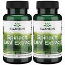 Swanson Spinat Blatt Extrakt - Kräuterergänzung Förderung Gesamtgesundheit - Grüne Lebensmittel Formel w/Beneficial Thylakoids & Chlorophyll - (60 Veggie Kapseln, 650mg Jeder) (2 Packung)