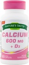 Natur Wahrheit Kalzium 600 mg + D3-60 beschichtete Kapseln, Packung von 2