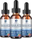 (3 Pack) Kava Kava Root Extract Supplement - High Concentration Kava w/Ashwagandha, Lemon Balm, Valerian Root for Immune & Overall Health - Vegan, Alkoholfrei