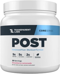 Transparent Labs Post - Nach-Workout-Recovery Muscle Builder mit L-Glutamin, Beta-Alanin und BetaPure Betaine Anhydrous für Muskel-Recovery und Muskel-Gebäude - 30 Servierungen, Erdbeer-Lemonade