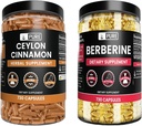 PURE ORIGINAL INGREDIENTS Ceylon Cinnamon und Berberine Capsules Bundle (730 Kapseln Jeder) Kein Magnesium oder Reisfüller, Lab Verifiziert