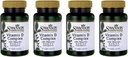 Complexe Vitamine D Swanson avec Vitamines D2 & D3 - Complexe Vitamine Sunshine Complete pour la santé osseuse, dentaire et immunitaire - Supplément Vitamine ( 50 mcg, 60 Capsules de Véggie ) 4 Pack