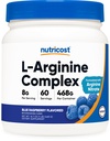 Nutricost L-Arginine Complex (Blauer Himbeer, 60 Servierungen) - Glutenfrei, Non-GMO