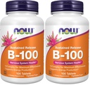 JETZT Ergänzungen, Vitamin B-100, Sustained Release, Energieproduktion*, Nervous System Health*, 100 Tabletten (Pack von 2)