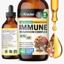 BIO KRAUTER Immununterstützung Pilz-Ergänzung - Lions Mane, Shiitake, Türkei-Tail, Reishi, Chaga & Maitake Liquid Extract - Pilz Complex Tincture - Vegan Drops 4 Fl.Oz.