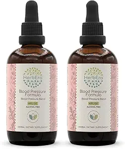 HerbEra Blutdruck Formel B120 Alkoholfreie Extraktzutat: Hawthorn Blatt, Mutterwort Kräuter, Cayenne Pfeffer, Hibiscus Flower, Spirulina. Blutdruckmischung 2x4 Fl Oz