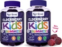 Feel Great Kids Elderberry Gummis mit Zink und Vitamin C (2-Pack) | Immununterstützung Sambucus Elderberry | Berry Flavored Vegan Multivitamins | 90 Count