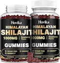 Shilajit Gummies 1000mg für Herren & Frauen - Shilajit Gummis mit 85+ Trace Minerals, Ashwagandha, Turmeric, Black Pepper - Energy & Immune Support - Sugar Free Raspberry Flavor 60 Count