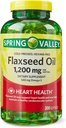 LLK Huile de lin Softgels Complément alimentaire, 1 200 mg, 200 Nombre