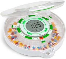Live Fine 28-Day Automatische Pillenspender mit aufgerüsteten LCD-Anzeige, Schlüsselschloss, Ton &amp; Licht für Rezepte, Medikamente, Vitamine, Ergänzungen &amp; Mehr