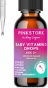 Pink Stork Baby Liquid Vitamin D Tropfen für Infants, 400 IU Vitamin D3 für Neugeborene und Kinder zu unterstützen Knochenentwicklung und gesunde Immunfunktion - 1 fl oz, 2 Monate Versorgung