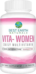 Best Earth Naturals VITA Women's Daily Multivitamin, Immununterstützung, Vitalität & Wohlbefinden, 100+ Vitamine, Mineralien & Kräuter