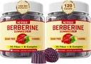 NEVISS Berberine Supplement 1500mg, AMPK Activator mit 3G Prebiotic Fiber, B1 B3 B6, Sugar Free Berberine HCL Gummis für Damen und Herren - Unterstützt Immunsystem, Verdauungsstörung, 2pack 120 Cts