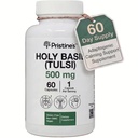 PRISTINE'S Holy Basil Capsules - 500 mg Gluten Free Immunity & Relaxation Support Adaptogen Supplement - 60 Tage Versorgung - Tulsi Holy Basil Leaf Extract Capsules - Vegan - Non-GMO