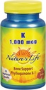 Nature's Life Vitamin K 1000mcg | Phylloquinone K-1 Supplement, Gesunde Knochen & Herz-Kreislauf-Unterstützung | 50CT