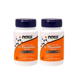 NOW Foods L-teanina 200 mg, 60 capsule vegetali (2 Confezione)