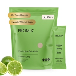 ProMix Nutrition Electrolytes Powder Packets - Sugar Free, Zero Calorie, Stevia Free, Fasting Friendly, Natural Himalayan Pink Salt - Lemon Lime - 30 Servierungen (Pack mit 30)