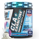 BPI Sports CLA + Carnitin – Conjugated Linoleic Acid – Weight Loss Formula – Metabolism, Performance, Lean Muscle – Koffeinfrei – Für Männer & Frauen – Snow Cone – 50 Portionen – 12.34 Unze.