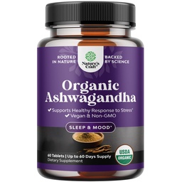 High Strength Organic Ashwagandha Ergänzungen - Ashwagandha Organische Tabletten für Mood Unterstützung & Hormon Balance für Frauen und Männer - Root-Extrakt-Pulver mit schwarzem Pfeffer für bessere Absorption - 60 Ct