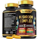 Pilz Complex Supplement - 13in1 Formel - Blend Lion's Mane Mushroom, Cordyceps Sinensis, Reishi, Türkei Tail, Maitake, Chaga, Shiitake, Enoki, & More - 120 Kapseln für 4 Monate Versorgung
