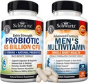 Advanced Daily Men's Multivitamin mit Vitamin C A B D3 E und Zink (1 Monat Versorgung) Plus 65 Billion CFU Daily Probiotic Supplement (1 Monat Versorgung)