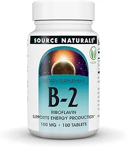 Quelle Naturals Vitamin B-2 Riboflavin 100 mg unterstützt Energieproduktion - 100 Tabletten
