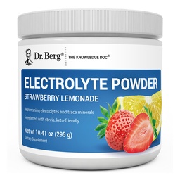Dr. Berg Zero Zucchero Hydration Keto Electrolyte Powder - Aumentato w/ 1000 mg di Potassium & Real Pink Himalayan Salt (NOT Table Salt) - Strawberry Lemonade Hydration Drink Supplement - 50 Serve