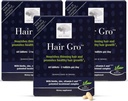 NUOVO NORDIC Hair GRO, Supplemento per la crescita dei capelli, Biotin & Palm Fruit Extract Tocotrienols for Natural Regrowth, 60 Count (Pack of 3)
