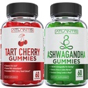 60 Ashwagandha Gummies + 60 Tart Cherry Gummies -Ashwagandha steigert Energieniveaus & stärkt Immunsystem - Tart Cherry Hat Advanced Uric Acid Cleanse für Sofort Gout Pain Reli