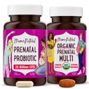 Mama Natural Prenatal Bundle – Organische pränatale Vitamine für Frauen + Gezielte Probiotika für Schwangerschaft & Postpartum Wellness - Nur 2 Pillen pro Tag - Vegan & Non-GMO (30 Tage Versorgung)