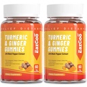 Kurkumagummis 500mg für Erwachsene, mit schwarzem Pfeffer, Ginger Root, Vitamine C, Low Sugar Fruit Gummis, Orange Flavor - 120 Zähler