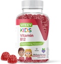Viteey Vitamin B12 für Kinder Gummie, 1000mcg - Metabolismus, Natürliche Energie-Unterstützung - Vegan, Gelatin frei, Glutenfrei, GMO kostenlos - Tasty Chewable B12 Raspberry Flavored Gummy
