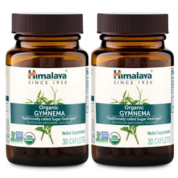 Himalaya Organic Gymnema Sylvestre – pflanzliche Glucose Stoffwechselunterstützung - USDA Organic, Non-GMO, Vegan, Gluten Free, Additive Free, 700 mg, 30 Caplets (Pack mit 2)