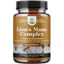 Advanced Lion's Mane Mushroom Supplement - Lions Mane Supplement Kapseln mit Reishi, Chaga, Maitake & Shiitake für Gehirn Health Memory Support & Focus - Nootropic for Mental Clarity - 30 Caps