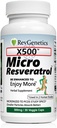 X500: Pure Resveratrol 500mg - Pure Trans-Resveratrol - 30 Vegetarische Kapseln - 500 mg pro Kapsel