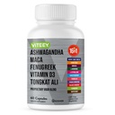 Viteey Ashwagandha Maca Fenugreek Ergänzung mit Tongkat Ali – Antrieb, Leidenschaft & Energie Unterstützung für Männer & Frauen – Stimmung, Ruhe & Stress Unterstützung - 60 Kapseln
