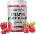 Kreatin Monohydrat-Gummi für Männer & Frauen-5g Kreatin Monohydrat pro Servieren - Sugar Free, Vegan, Raspberry Flavor, 120 Count