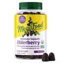 Megafood Elderberry Immun Support Supplement - Vegan Elderberry Gummis für Erwachsene - Hergestellt mit Zink und Real Food - Pectin-Based, Gluten-Free, USDA Organic - 54 Gummis, 27 Servietten