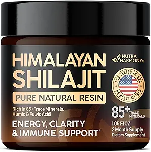 Shilajit Pure Himalayan Resin | Lab Getestet in den USA | Natürlich  Shi Verursacht Shilajit für Männer & Frauen | 85+ Trace Minerals & Fulvic Acid Complex | Energie, Mental, Immununterstützung - 1.05 fl oz, 2 Monate Versorgung