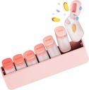 Wöchentliche Pille Organizer 1 Mal am Tag - Reise Pille Box 7 Tage, Große Medizin Pille Fall Container für tägliche Medikamente Vitamin Supplement Fischöl, Tragbare Woche Pillen Organizer Halter Dispenser, Pink