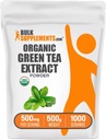 BulkSupplements.com Organic Green Tea Extract Powder - Organic Green Tea Powder, Polyphenols Supplement - Vegan & Glutenfrei, 500mg pro Servierung, 500g (1.1 lbs) (Pack von 1)