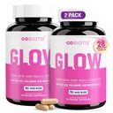 GOBIOTIX Hair Skin and Nails Vitamin Supplement - 10000mcg Biotin Pillen mit Hyaluronsäure, Folat, Eisen, Magnesium und Zink - Collagen Produktion, Haarwachstum - 60 Servietten