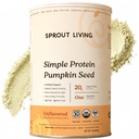 Sprout Living Organic Pumpkin Seed Protein Powder, Unflavored, 20 Gramm pflanzliches Proteinpulver ohne künstliche Süßungsmittel, Non Dairy, Non-GMO, Vegan, Glutenfrei (1 Pfund, 30 Portionen)